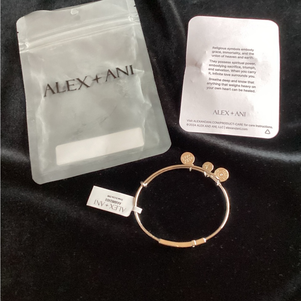 Alex and Ani Silver Charm Bracelet with Cross - Picture 3 of 4